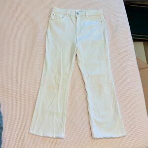 Stradivarius White Flare Jeans